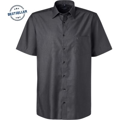 CasaModa Herren Kurzarmhemd grau Baumwolle meliert Comfort Fit 42 CasaModa Herren Kurzarmhemd grau Baumwolle meliert Comfort Fit 42