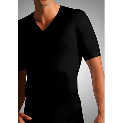 Novila Herren V-Shirt schwarz Baumwolle unifarben 4 (S) Novila Herren V-Shirt schwarz Baumwolle unifarben 4 (S)