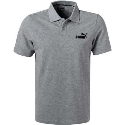 PUMA Herren Polo-Shirt grau Baumwolle meliert M PUMA Herren Polo-Shirt grau Baumwolle meliert M