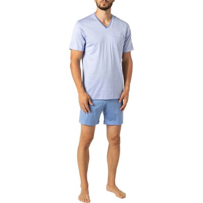 Novila Herren Pyjama blau Jersey-Baumwolle unifarben 54 (XL) Novila Herren Pyjama blau Jersey-Baumwolle unifarben 54 (XL)