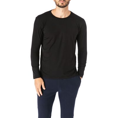Novila Herren Longsleeve schwarz Modal unifarben 50 (M) Novila Herren Longsleeve schwarz Modal unifarben 50 (M)