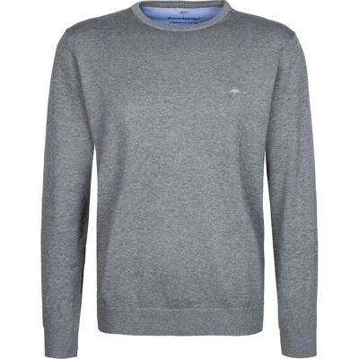 Fynch-Hatton Herren Pullover grau Baumwolle meliert L Fynch-Hatton Herren Pullover grau Baumwolle meliert L