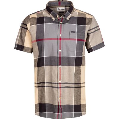 Barbour Herren Kurzarmhemd beige Baumwolle-Leinen kariert L Barbour Herren Kurzarmhemd beige Baumwolle-Leinen kariert L