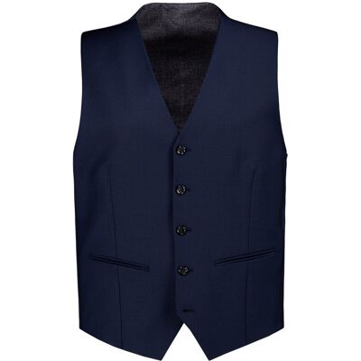 HECHTER PARIS Herren Weste blau Schurwoll-Stretch meliert 48 HECHTER PARIS Herren Weste blau Schurwoll-Stretch meliert 48
