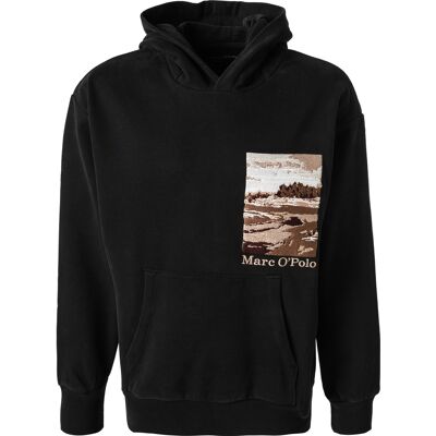 Marc O'Polo Herren Hoodie schwarz Baumwolle unifarben XL Marc O'Polo Herren Hoodie schwarz Baumwolle unifarben XL