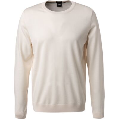 BOSS Black Herren Pullover beige unifarben L BOSS Black Herren Pullover beige unifarben L