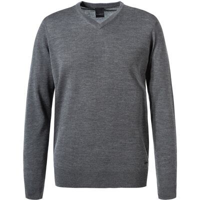 bugatti Herren Pullover grau Wolle meliert L bugatti Herren Pullover grau Wolle meliert L