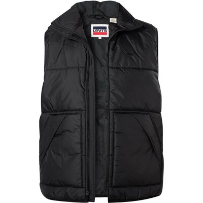 Levi's® Herren Steppweste schwarz Mikrofaser unifarben L Levi's® Herren Steppweste schwarz Mikrofaser unifarben L