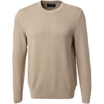 Marc O'Polo Herren Pullover beige Baumwolle unifarben M Marc O'Polo Herren Pullover beige Baumwolle unifarben M