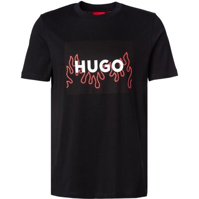 HUGO Herren T-Shirt schwarz Baumwolle L HUGO Herren T-Shirt schwarz Baumwolle L