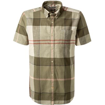 Barbour Herren Kurzarmhemd grün Baumwolle-Leinen kariert S Barbour Herren Kurzarmhemd grün Baumwolle-Leinen kariert S