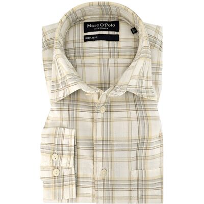 Marc O'Polo Herren Hemd beige Baumwolle kariert L Marc O'Polo Herren Hemd beige Baumwolle kariert L