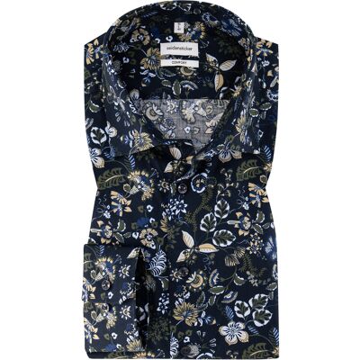 Seidensticker Herren Hemd blau Baumwolle geblümt Comfort Fit 46 Seidensticker Herren Hemd blau Baumwolle geblümt Comfort Fit 46