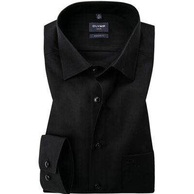 OLYMP Herren Hemd schwarz Baumwolle 47 OLYMP Herren Hemd schwarz Baumwolle 47