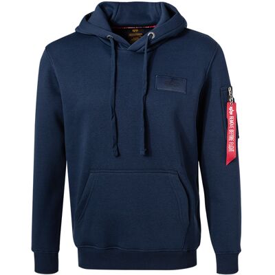ALPHA INDUSTRIES Herren Hoodie blau Baumwolle unifarben XL ALPHA INDUSTRIES Herren Hoodie blau Baumwolle unifarben XL