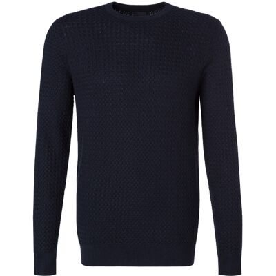 bugatti Herren Pullover blau unifarben M bugatti Herren Pullover blau unifarben M
