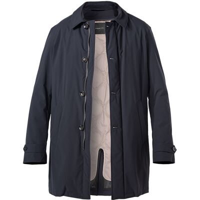 bugatti Herren Mantel blau Mikrofaser unifarben 98 bugatti Herren Mantel blau Mikrofaser unifarben 98