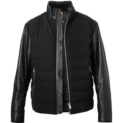 BOSS Black Herren Lederjacke schwarz unifarben 52 (L) BOSS Black Herren Lederjacke schwarz unifarben 52 (L)