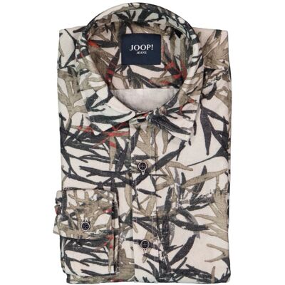 JOOP! Herren Hemd beige Flanell geblümt S JOOP! Herren Hemd beige Flanell geblümt S