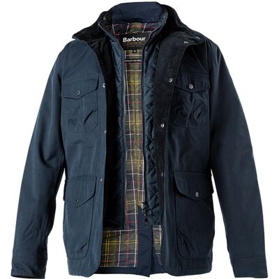 Barbour Herren Jacke blau Baumwolle unifarben L Barbour Herren Jacke blau Baumwolle unifarben L