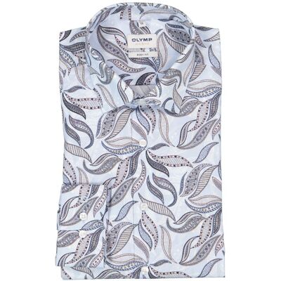 OLYMP Herren Hemd blau Baumwoll-Stretch geblümt 38 OLYMP Herren Hemd blau Baumwoll-Stretch geblümt 38