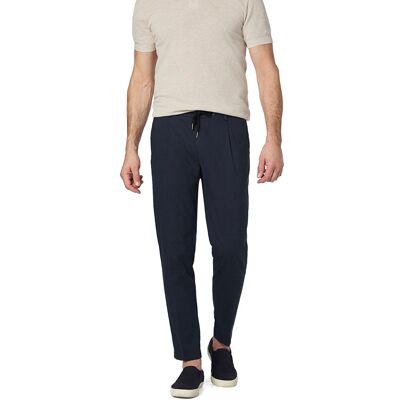 bugatti Herren Bundfaltenhose blau Baumwolle-Leinen 34/30 bugatti Herren Bundfaltenhose blau Baumwolle-Leinen 34/30