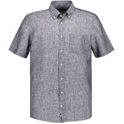 bugatti Herren Kurzarmhemd blau meliert L bugatti Herren Kurzarmhemd blau meliert L
