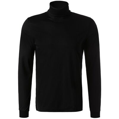 van Laack Herren Rollkragenshirt schwarz Baumwolle unifarben L van Laack Herren Rollkragenshirt schwarz Baumwolle unifarben L