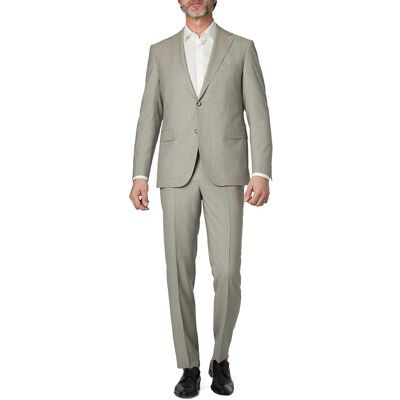 DRESSLER Herren Anzug beige Schurwolle meliert 54 DRESSLER Herren Anzug beige Schurwolle meliert 54