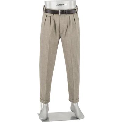 Alberto Herren Bundfaltenhose grün Leinen gemustert 33/32 Alberto Herren Bundfaltenhose grün Leinen gemustert 33/32