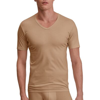 CALIDA Herren T-Shirt beige TencelT/Lyocell unifarben 5 (M) CALIDA Herren T-Shirt beige TencelT/Lyocell unifarben 5 (M)