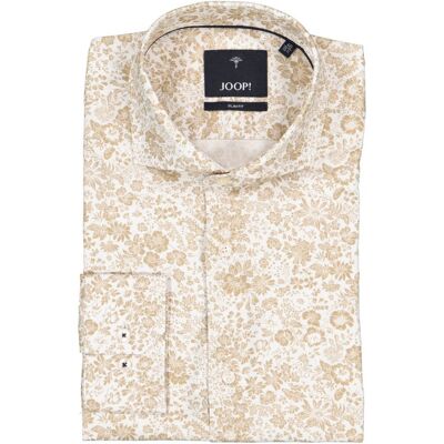 JOOP! Herren Hemd beige Baumwolle geblümt Slim Fit 43 JOOP! Herren Hemd beige Baumwolle geblümt Slim Fit 43