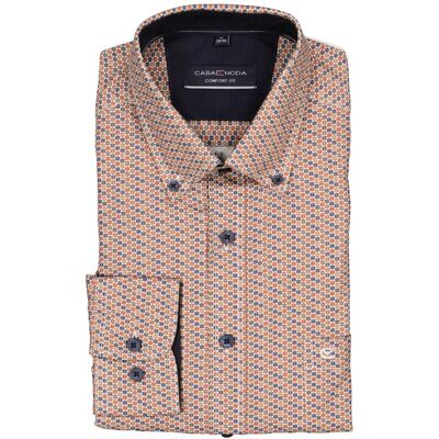 CasaModa Herren Hemd orange Baumwolle gemustert Comfort Fit 3XL CasaModa Herren Hemd orange Baumwolle gemustert Comfort Fit 3XL