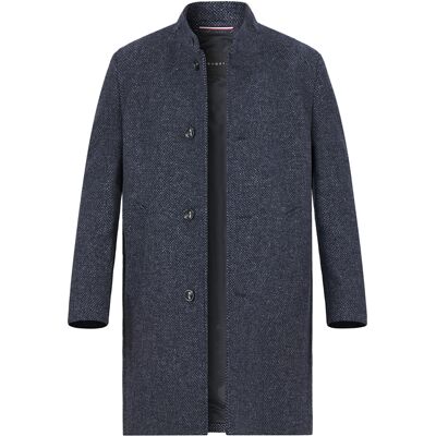 bugatti Herren Mantel blau Wolle meliert 48 (S) bugatti Herren Mantel blau Wolle meliert 48 (S)