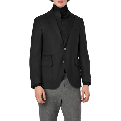 KARL LAGERFELD Herren Sakko schwarz Woll-Stretch 50 KARL LAGERFELD Herren Sakko schwarz Woll-Stretch 50