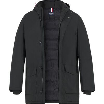 HECHTER PARIS Herren Daunenparka schwarz Mikrofaser unifarben 50 (M) HECHTER PARIS Herren Daunenparka schwarz Mikrofaser unifarben 50 (M)