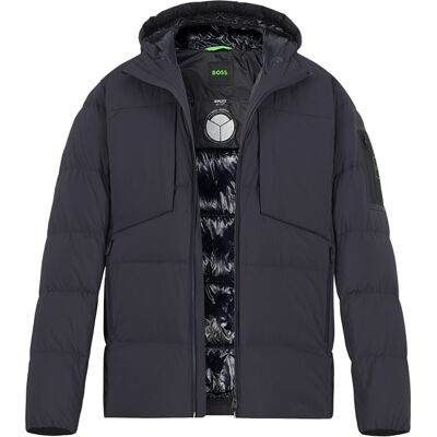 BOSS Green Herren Daunenjacke schwarz Mikrofaser unifarben M BOSS Green Herren Daunenjacke schwarz Mikrofaser unifarben M