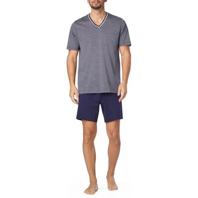 Novila Herren Pyjama blau Jersey-Baumwolle gestreift 52 (L) Novila Herren Pyjama blau Jersey-Baumwolle gestreift 52 (L)