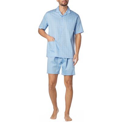 Novila Herren Pyjama blau Baumwolle gemustert 48 (M) Novila Herren Pyjama blau Baumwolle gemustert 48 (M)