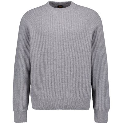 BOSS Orange Herren Pullover grau Wolle meliert XL BOSS Orange Herren Pullover grau Wolle meliert XL