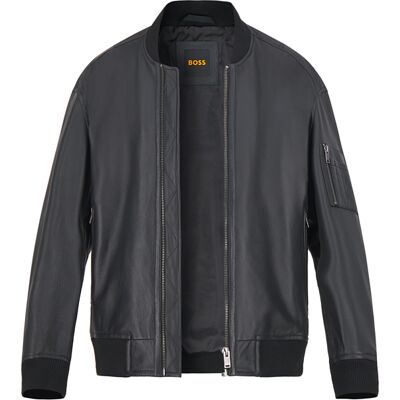 BOSS Orange Herren Lederjacke schwarz 48 (S) BOSS Orange Herren Lederjacke schwarz 48 (S)