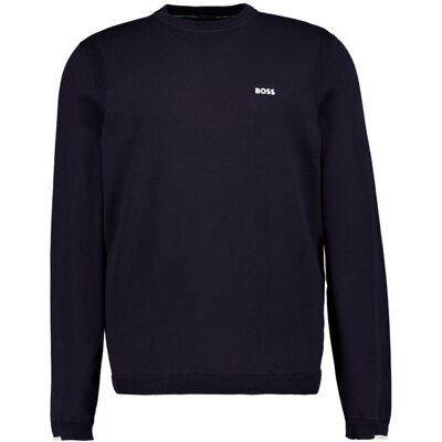 BOSS Green Herren Pullover blau Baumwolle unifarben L BOSS Green Herren Pullover blau Baumwolle unifarben L