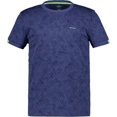 N.Z.A. Herren T-Shirt blau Jersey geblümt L N.Z.A. Herren T-Shirt blau Jersey geblümt L