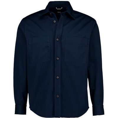 BOSS Black Herren Overshirt blau Baumwolle L BOSS Black Herren Overshirt blau Baumwolle L