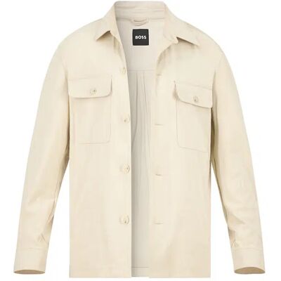 BOSS Black Herren Overshirt weiß Mikrofaser unifarben 48 (S) BOSS Black Herren Overshirt weiß Mikrofaser unifarben 48 (S)