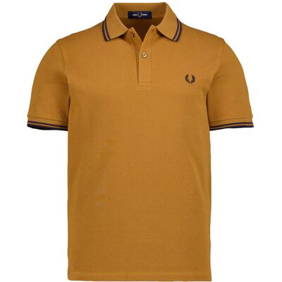 Fred Perry Herren Polo-Shirt braun Baumwoll-Piqué S Fred Perry Herren Polo-Shirt braun Baumwoll-Piqué S