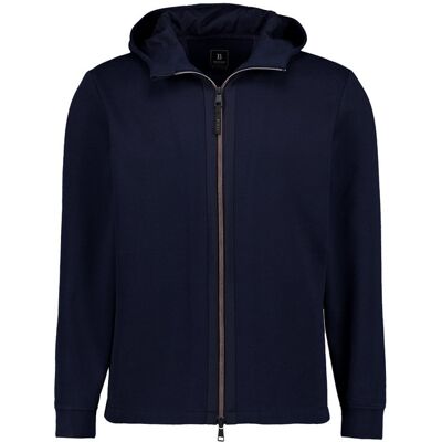 BOGGI MILANO Herren Sweatjacke blau Baumwolle unifarben S BOGGI MILANO Herren Sweatjacke blau Baumwolle unifarben S