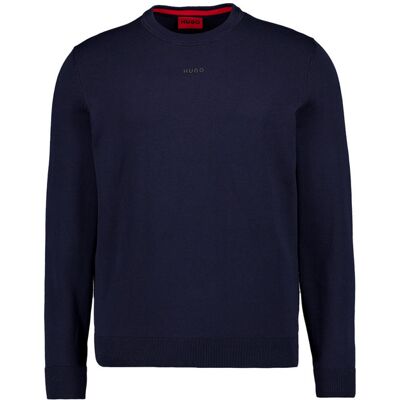 HUGO Herren Pullover blau Baumwolle unifarben S HUGO Herren Pullover blau Baumwolle unifarben S