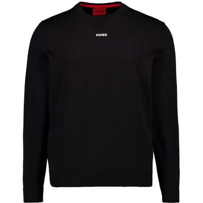 HUGO Herren Pullover schwarz Baumwolle unifarben S HUGO Herren Pullover schwarz Baumwolle unifarben S
