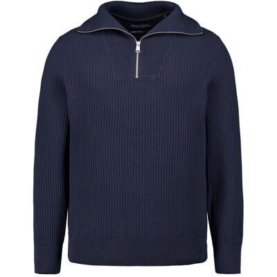 Marc O'Polo Herren Pullover blau Baumwolle unifarben L Marc O'Polo Herren Pullover blau Baumwolle unifarben L